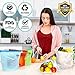 JYDDOR Reusable Silicone Food Storage Bag (5pk) + Bonus reuseable Mesh Produce Bags - Reusable Sandwich bags| Ziplock for freezer | Zip Top Silicon Containers for Lunch Snack Fruit veggie