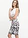 Floerns Women's Floral Print Sleeveless Split Cocktail Party Bodycon Dress (XX-Large, Black White)