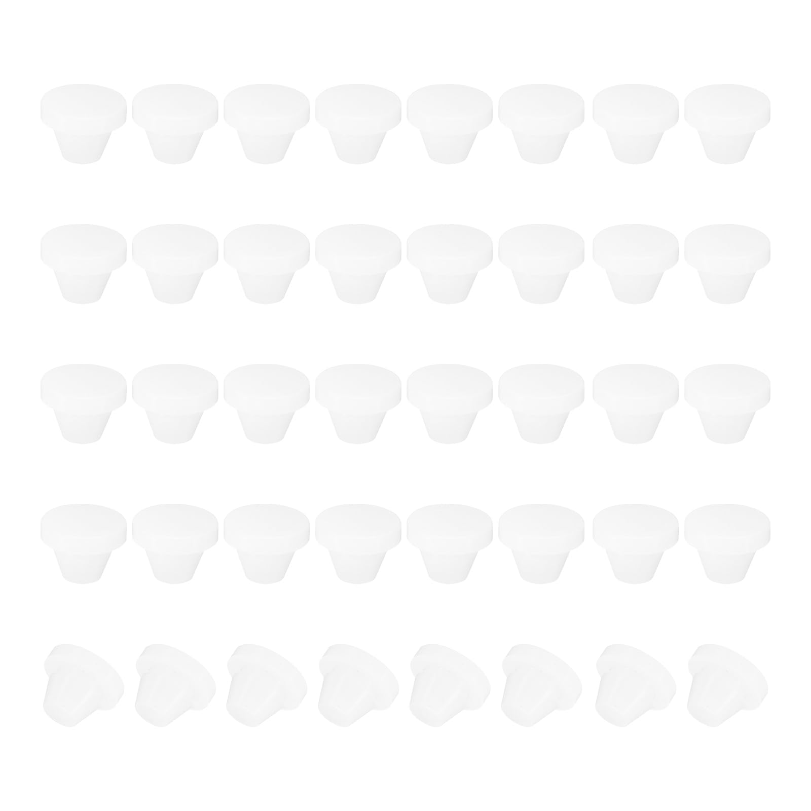 PATIKIL 8mm Diameter Silicone Hole Plug, 40 Pcs Round Snap in Type Locking Furniture Button Protective Cover Cap Head Fit for 8-8.5mm Hole for Seal Bulkhead Cylinder Hole, Translucent