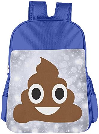 Yanhong Poop Emoji Unisex School Bookbag Backpack For 4-15 RoyalBlue