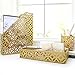 Blu Monaco Gold Desk Organizer for Women - 3 Piece Desk Accessories Set - Pen Cup, Magazine-File-Mail Holder, and Accessories Tray - Antique Gold Brass Finish Office Supplies Stationery Decor