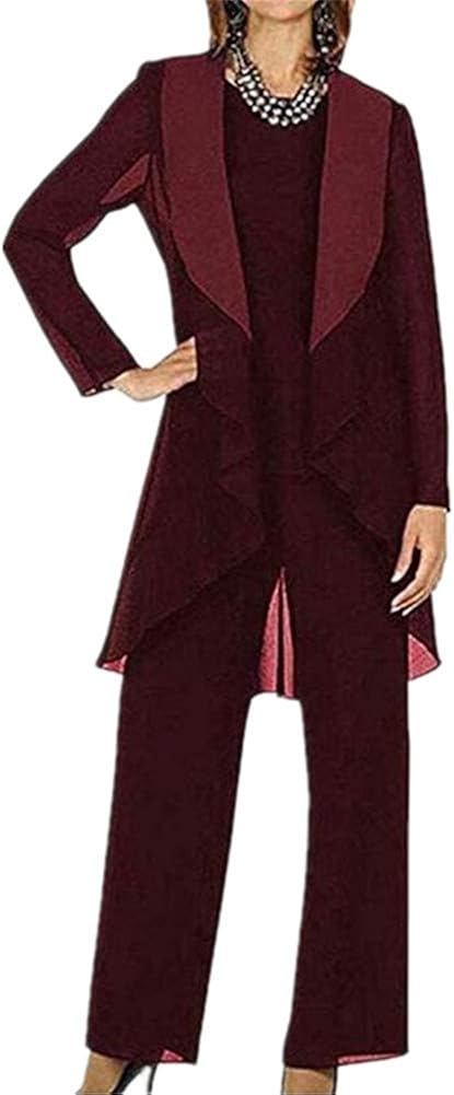 loose 3 pieces mother of the bride pantsuits
