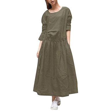 vestito lungo con bottoni