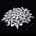 ReNext Rhinestone Flower Bridal Wedding Bouquet Brooch Pin Silver
