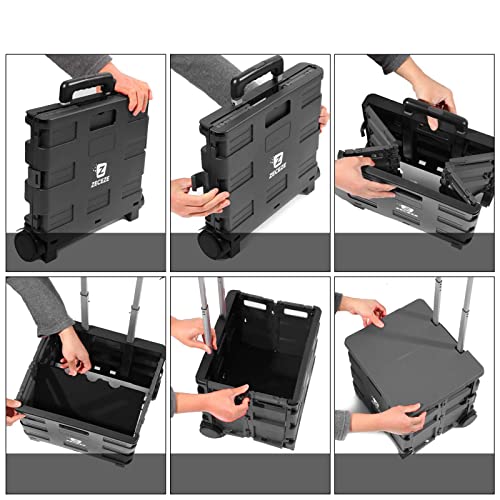 Rolling Carts with Wheels and Handle, ZECEZE Folding File Cart for