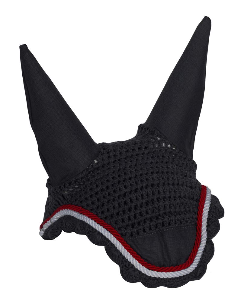 Rhinegold Fly Veil/Noise Muffler-XFull-Denim/Red