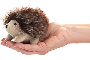 Folkmanis Mini Hedgehog Finger Puppet, Brown, 1 EA