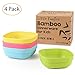 GO FRESH Bamboo Kids Bowls, Set of 4 kids bamboo dinnerware for everyday use, Eco-friendly kids bamboo bowls, BPA Free, Dishwasher safe and Stackable