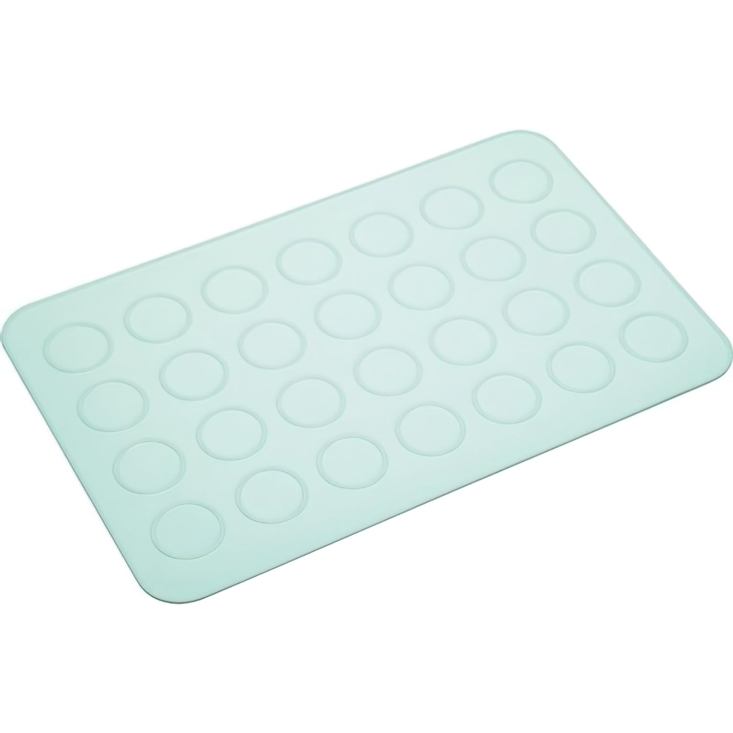 KitchenCraft Macaron Baking Mat with Recipe, 28 Mould Silicone Sheet, 36 x 23cm, Blue