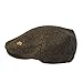 Man Of Aran Brown Woven Tweed Flat Cap with A Small Shamrock Design