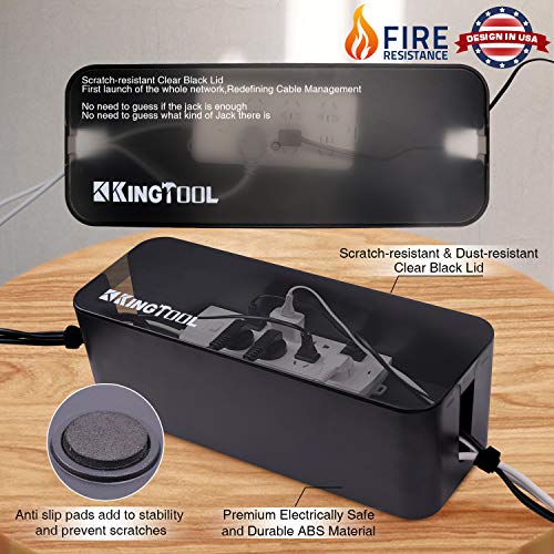 KingTool 17 Pc. Cord Organizer Set, Baby Proof Surge Protector Box with