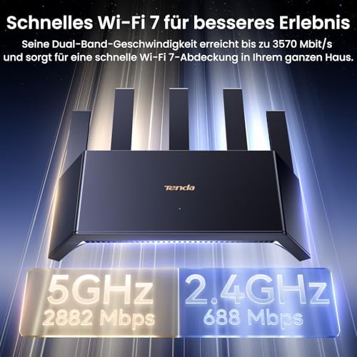 WiFi 7 Router, BE3600 Dualband Gigabit Vertikal-Router, Bis zu 3,6 Gbps, 5 High-Power FEMs, 3 Gigabit-Ethernet-Ports, MLO, VPN, Kindersicherung, AP-Modus, Einfache Einrichtung (RE3L)