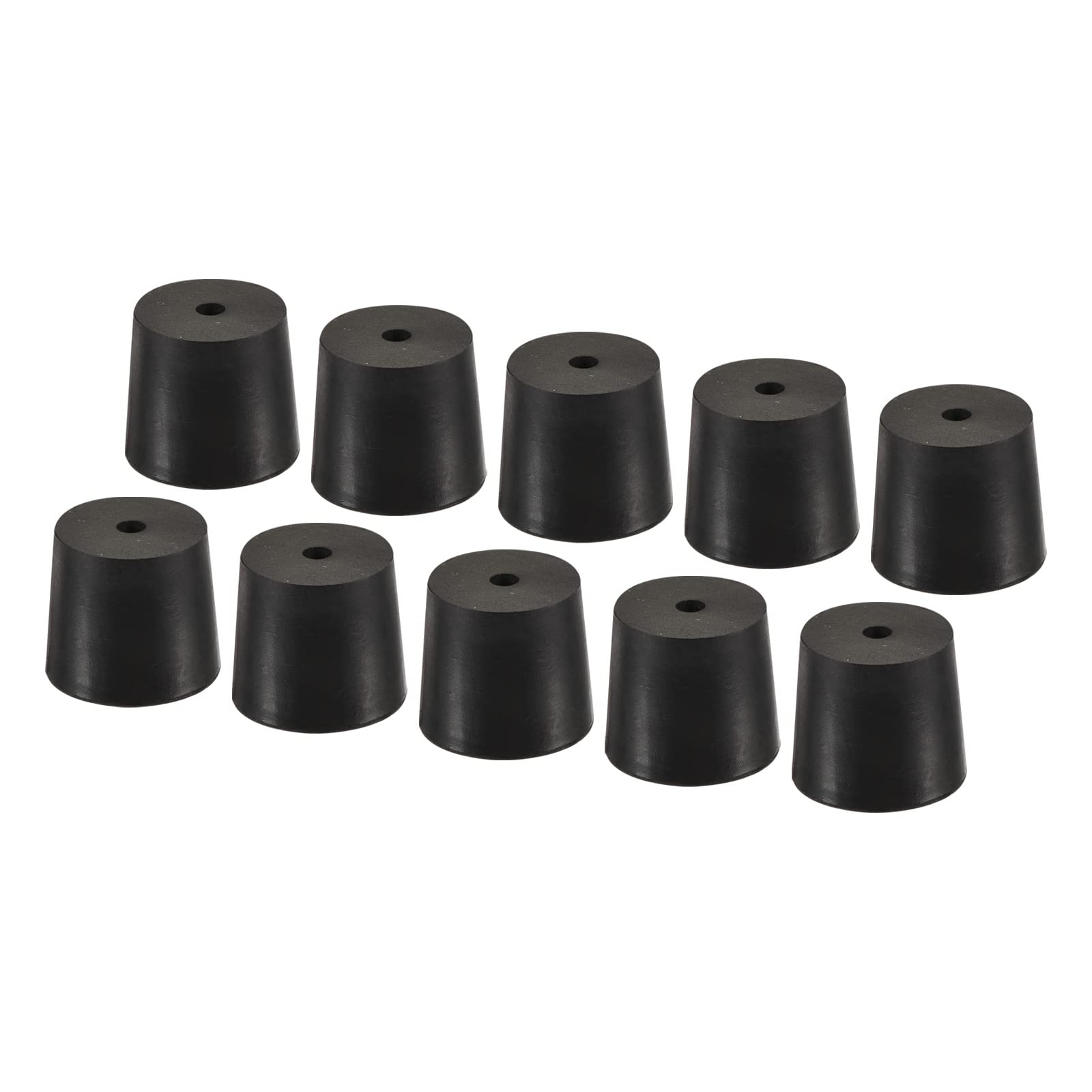 YOKIVE 10Pcs Rubber Stoppers with Hole, Tapered Plugs with High-temperature Resistance | Protect Hole, Great for Lab Industry (Black, 26mm to 32mm)