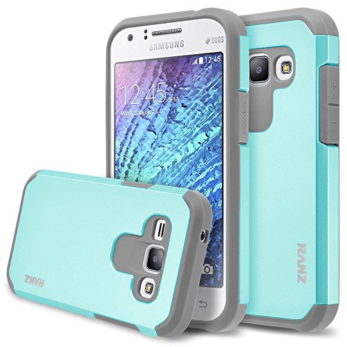 Galaxy J1 (2015) Case, RANZ Grey with Aqua Blue Hard Impact Dual Layer Shockproof Bumper Case For Samsung Galaxy J1 (2015 Released) (Verizon) Galaxy J1 (2015) Case, RANZ Grey with Aqua Blue Hard Impact Dual Layer Shockproof Bumper Case For Samsung Galaxy J1 (2015 Released) (Verizon)
