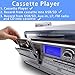 LoopTone Vinyl Record Player 9 in 1 3 Speed Bluetooth Vintage Turntable CD Cassette Player AM/FM Radio USB Recorder Aux-in RCA Line-Outthumb 4