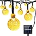 AMIR Solar Powered String Lights, 30 LED 20ft Globe Lights, 8 Lighting Modes Crystal Ball Starry String Lights, Decoration Lights, for Gardens, Home, Party Collectible Accessories(Warm White)