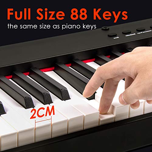 Digital Piano, Horse 88 Keys Electric Keyboard with Fully Weighted