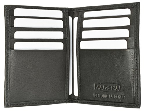 Mens Black Leather Lamb Mini Bifold Wallet #779