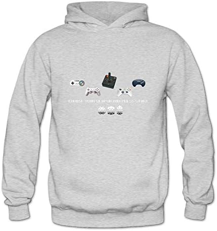 Yhdjk Women's Choose your weapon and press start Hoodie Light Grey M