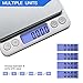TekSky 500G/0.01G Digital Kitchen Scale - Tare & PCS Function, 6 Units, Back-Lit LCD, Pocket-Size, Battery Powered - Silver