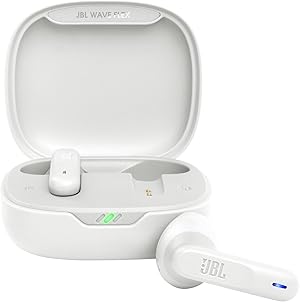 JBL Wave Flex – Kabellose In-Ear Ohrhörer mit IP54- und IPX2-Wasserdichtigkeit – TalkThru- und AmbientAware-Technologie – 32 Stunden Akkulaufzeit – In Weiß