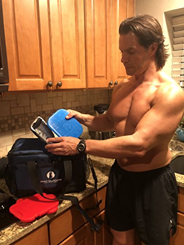 Red Suricata Meal Prep Bag - For Men | Large (14L) Dual Cooler & Heated Lunch Box for Adults | FREE 2 Hot Packs & 2 Ice Packs | 2 Insulated Compartments | Loncheras Para Comida Adultos (Fiery Red)