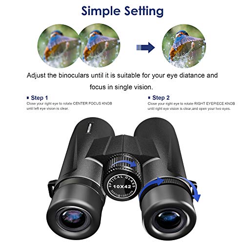 Artilection 10x42 Binoculars for Adults, HD Professional High Power Magnification Compact Wide Angle Binocular for Bird Watching, Hunting, Travel, FMC Lens with BAK4 Roof Prism