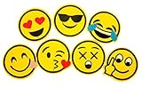 Dubster Brand Emoji Emoticon Face Iron On Applique, Pack of 7, 2 1/2 Inch