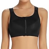 WOWENYZip Front Sports Bras Wirefree Post Surgery Bras High Support Running Workout Yoga Bras for Women High Impact Racerback Bras
