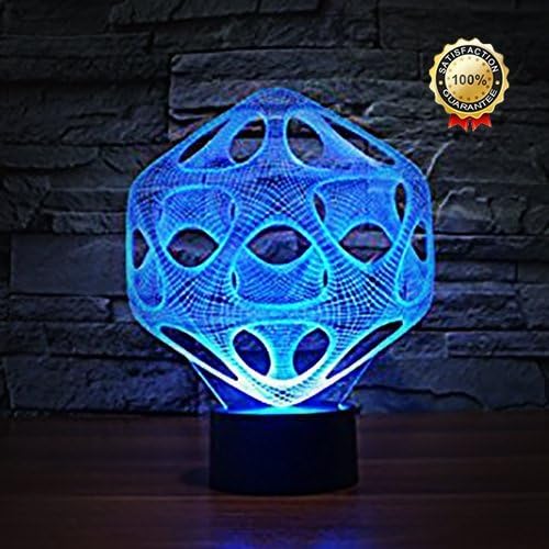 Decorative 3D Glow LED Night Light 7 Changeable Colors Art Sculpture Optical Illusion Lamp Touch Sensor Perfect for Home Party Festival Decor Great Gift Idea (Art Sculpture J)
