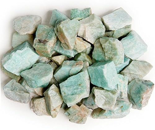 Digging Dolls1 lb Amazonite Rough Rocks from Madagascar - Large 1"+ Raw Natural Stones for Arts, Crafts, Tumbling, Cabbing, Polishing, Wire Wrapping, Wicca and Reiki Crystal Healing