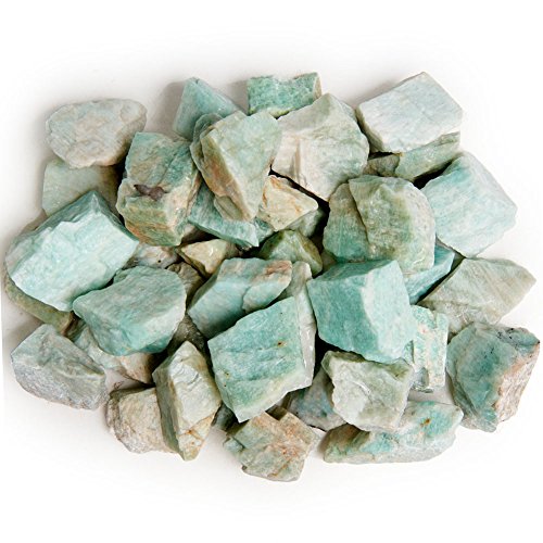Digging Dolls1 lb Amazonite Rough Rocks from Madagascar - Large 1"+ Raw Natural Stones for Arts, Crafts, Tumbling, Cabbing, Polishing, Wire Wrapping, Wicca and Reiki Crystal Healing