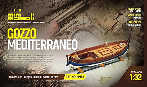 MINI MAMOLI Gozzo Mediteraneo 1:32 Model Boat Kit for Adults