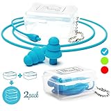 MyTravelUp - 2PACK, High fidelity EARPLUGS for hearing protection from harmful noise in daily life, ECO-FRIENDLY silicone material, GOOD ELASTICITY and PRACTICALITY. Save your ears all the time (Blue)