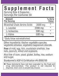 Bluebonnet BCAAs Vitamina Cápsulas, 120 count