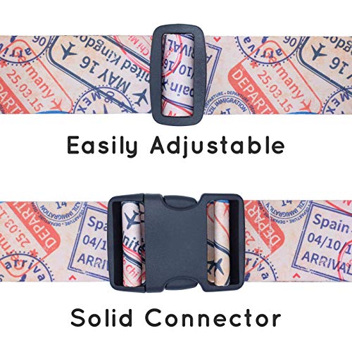 Adjustable Luggage Straps/Belt for suitcases - Travel Accessories - Luggage Accessories - Stamps Vintage
