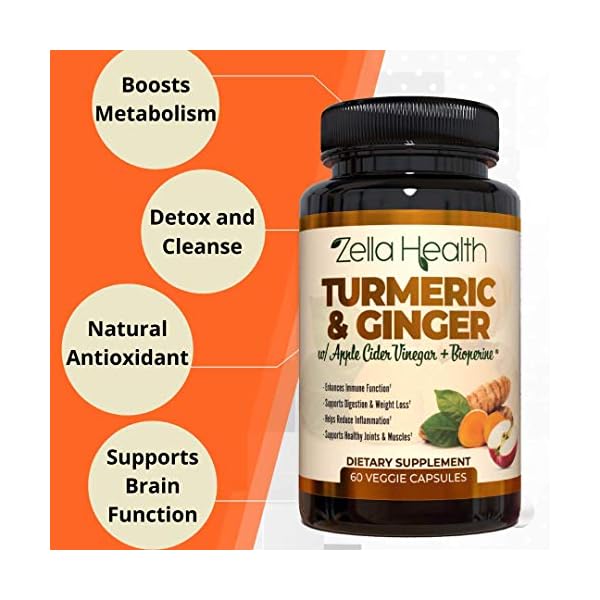 Zella Health Turmeric & Ginger with Apple Cider Vinegar and Bioperine