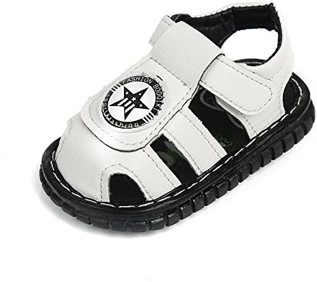 Robasiom Baby Squeaky Shoes Squeaky Sandals Anti-Slip First Walkers for Toddler Boys Girls,Black S