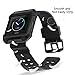 Fitbit Blaze Watch Band with Case, Rugged Protective Frame Resilient Sport Replacement Strap Wristband for Women Men (Black)