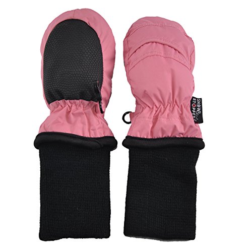 SnowStoppers Kid's Waterproof Stay On Winter Nylon Mittens Extra Small / 6-18 Months Pink