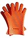 Silicone Heat Resistant Oven Grill BBQ Gloves for Cooking, Baking, Smoking & Potholder - with 2 Meat Shredders - (One-Size-Fits-Most, Orange)