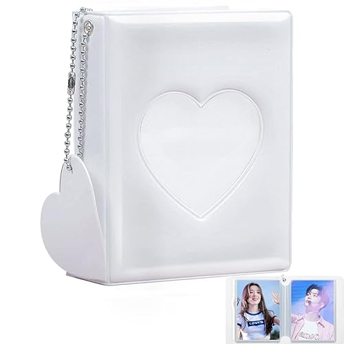 3 Inch Kpop Photocard Holder Book, Mini Photo Kpop Album Kpop Photocard Binder, Love Heart Hollow Kpop Photocard Binder Collector Book 32 Pockets Portable Photo Card Holder with Love Heart Pendant in 3 Inch Kpop Photocard Holder Book, Mini Photo Kpop Album Kpop Photocard Binder, Love Heart Hollow Kpop Photocard Binder Collector Book 32 Pockets Portable Photo Card Holder with Love Heart Pendant in