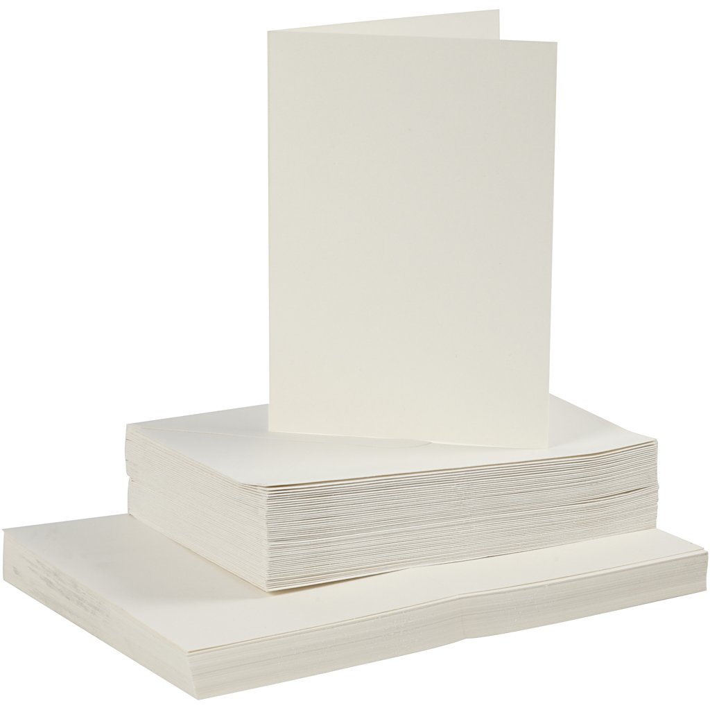 Cards and Envelope Sets, card size 10,5x15 cm, envelope size 11,5x16,5 cm, off-white, 50sets