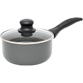 IMUSA 1.5 Qt Chef Cera Aluminum Ceramic Saucepan with Glass Lid, Gray | Ideal for Sauces and Side Dishes, Great for Everyday Cooking