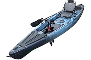 REEL YAKS 12' Pedal Fin Drive Powered Fishing Kayak | Sit-on-Top or Stand-Capable | 550 lbs Capacity, Ideal for All Ages | Ideal for Ocean, Lake, or River | Pesca canoas caiaques
