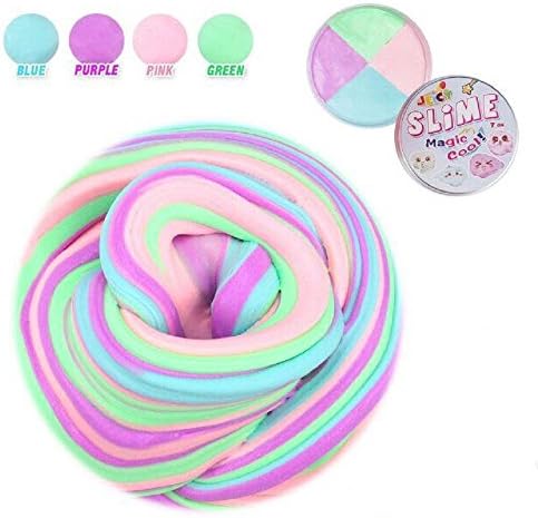 Fanned Fluffy Slime,Fluffy Floam Slime Stress Relief Toy Scented Sludge Toys 4 Colors 7 Ounce- Jumbo Floam Slime Sludge Toy Satisfying Slime Stress Relief Toy for Kids and Adu(Blue,pink,green,purple))