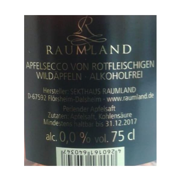 Raumland Roter Apfelsecco alkoholfrei 6 x 0.75l – Bild 3