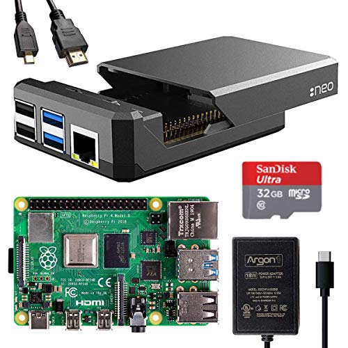 Argon NEO Raspberry Pi 4 Kit | with Raspberry Pi 4 2GB, HDMI Cable, 18W ...