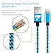 Lightning Cable, iPhone Charger Nylon Braided Tangle-Free USB Charging Cord for iPhone 7/7 Plus/6S /6 Plus/6S/6/SE/5S/5C/5, iPad4, iPad Pro, iPad Air, iPad Mini by Rephoenix(blue-1m)