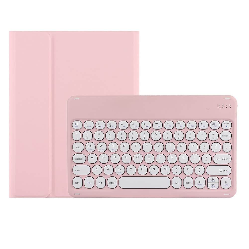 KMXDD Cute Keyboard Case for iPad Air 11 inch M3/M2, iPad Air 5th 4th Generation 10.9 inch, iPad Pro 11 inch (4th/3th/2th/1st Gen) - Round Key Colorful Bluetooth Keyboard Cover (Pink)